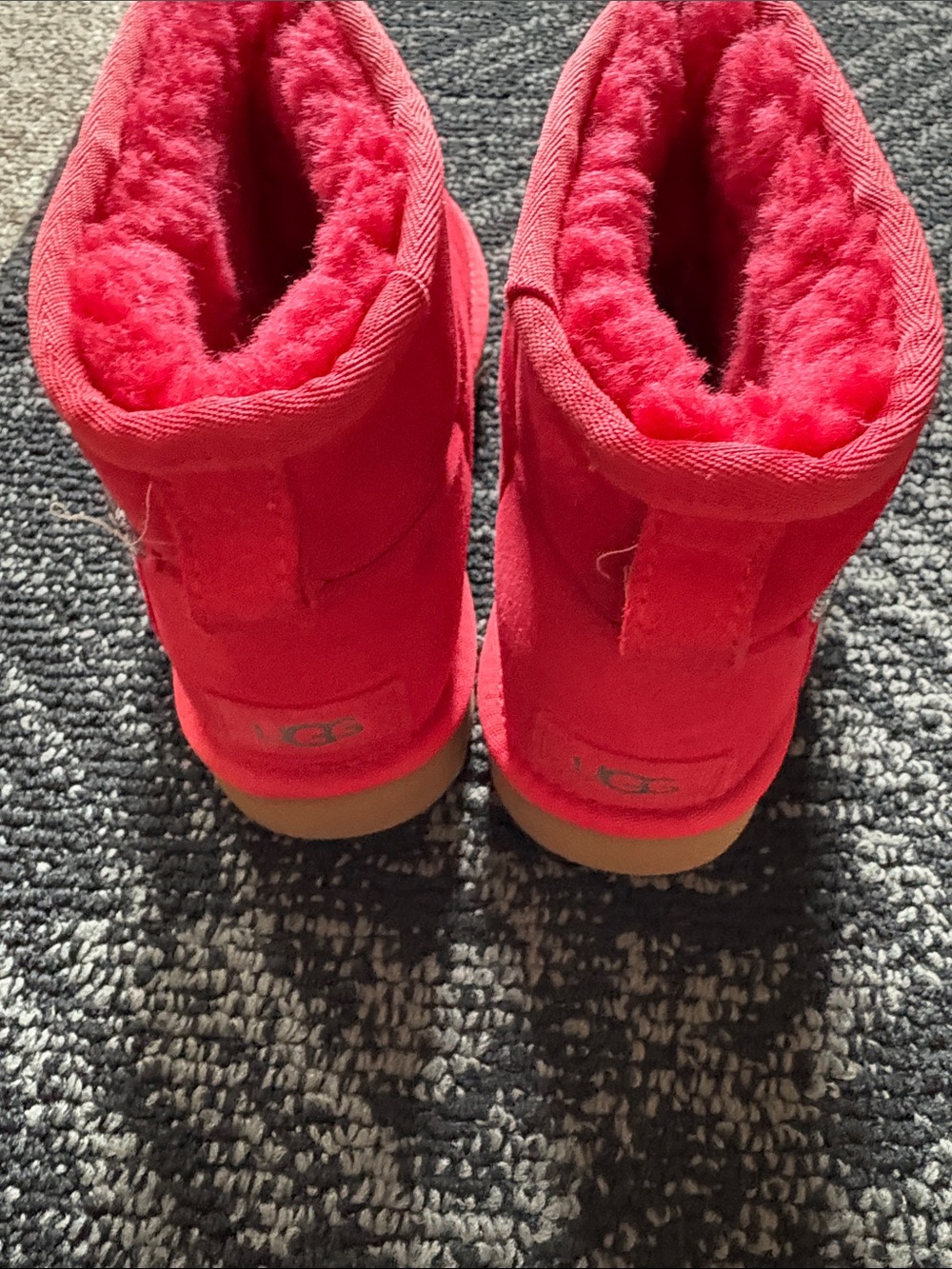 UGG Kids Bright Red Shearling-Lined Boots